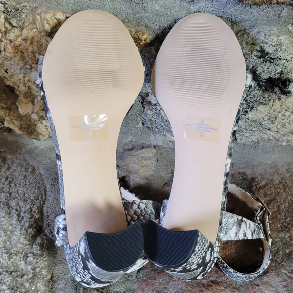 Nine West Pixel Black Snake Embossed Heel - Picture 7 of 8